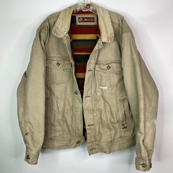 Vintage Dri Duck Frontier Fleece Lined Chore Work Wear Jacket Large Tall Grunge - Picture 1 of 11